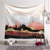 Lofaris Solid Color Mountain Geometric Abstract Wall Tapestry